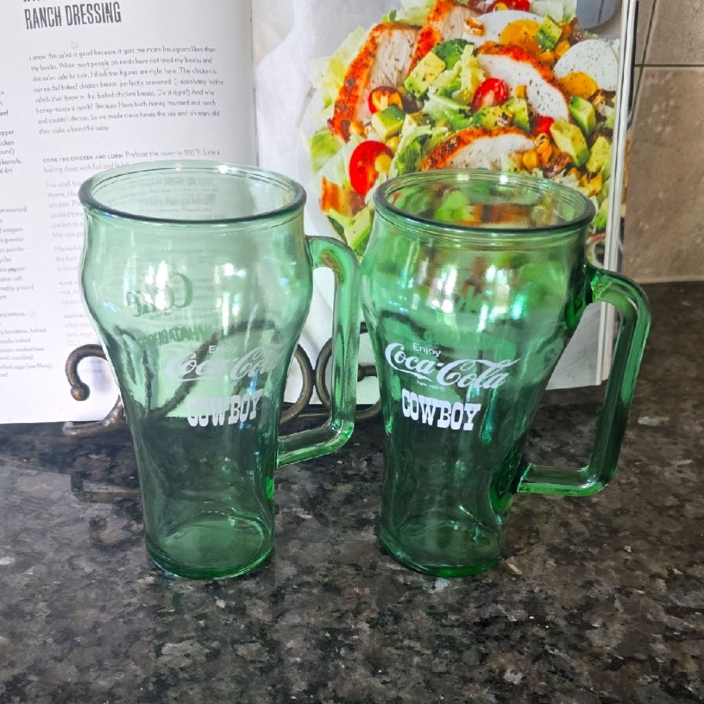 2 Vintage Whataburger Coca Cola Green Dining Mugs